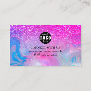 Carte De Visite Rainbow parties scintillant holographique merci bu