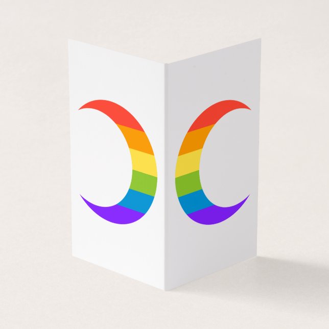 Carte De Visite Rainbow Pride Crescent Moons Greeting Card (Extérieur)