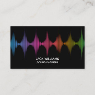 Carte De Visite Rainbow Sound Waves Engineer Music Producteur Blac