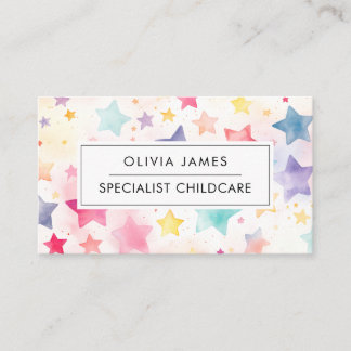 Carte De Visite Rainbow Star Babysitter Garde d'enfants Nanny
