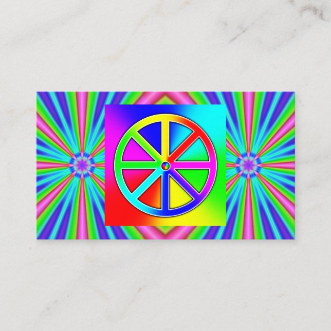 Carte De Visite Rainbow Wheel (vous pouvez ajouter des mots) (Devant)