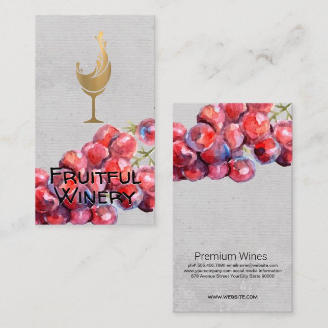 Carte De Visite Raisins de vin sur vigne | Sommelier (Devant / Derrière)