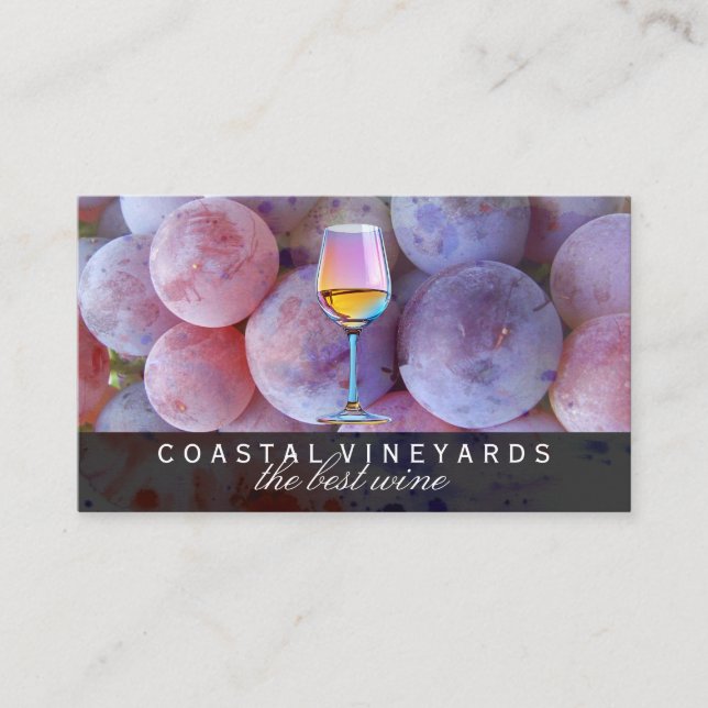 Carte De Visite Raisins de vin | Verre avec vin (Devant)