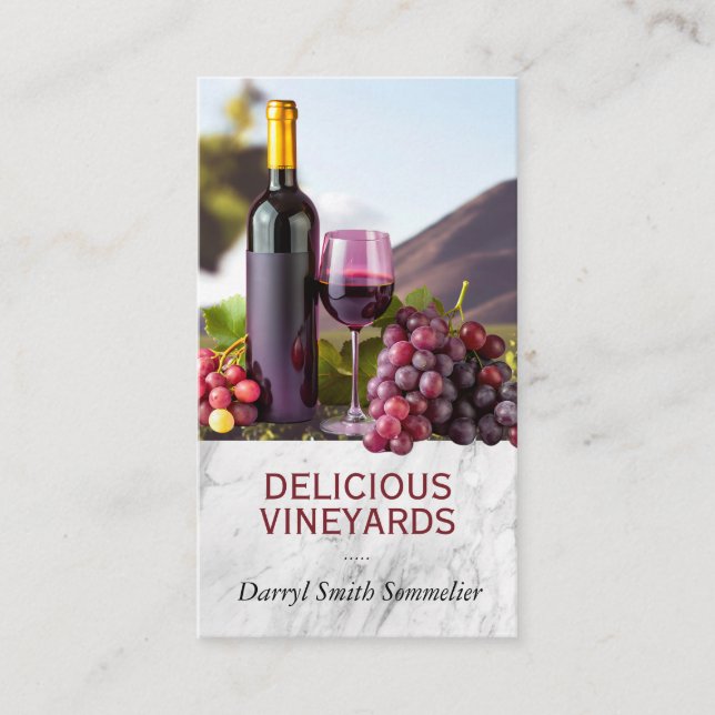 Carte De Visite Raisins de vin | Vignoble | Entreprise (Devant)