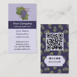 Carte De Visite Raisins Lilac verticaux