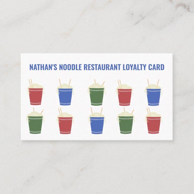 Carte De Visite Ramen Noodle Cuisine Asiatique Restaurant Loyauté  (Devant)