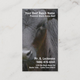 Carte De Visite Ranch noir principal de boeuf d'Angus de vache