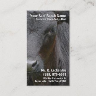 Carte De Visite Ranch noir principal de boeuf d'Angus de vache