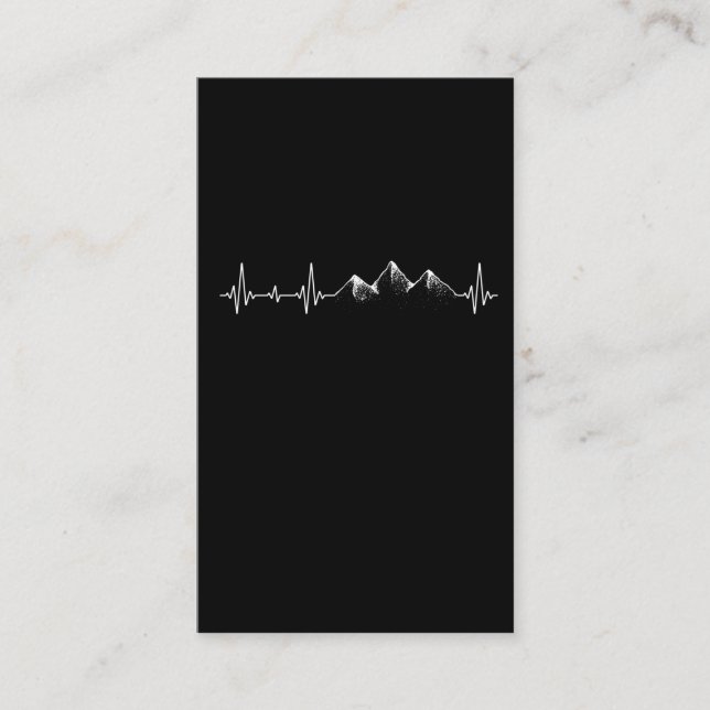 Carte De Visite Randonnée Heartbeat EKG Mountains Escalade Love (Devant)