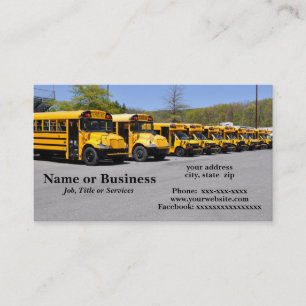 Carte De Visite rangée de bus scolaires jaunes