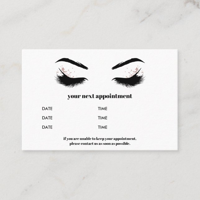 Carte De Visite Rappel de luxe glamour Browbar Eyelash (Devant)