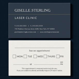 Carte De Visite Rappel de rendez-vous au cabinet de clinique laser