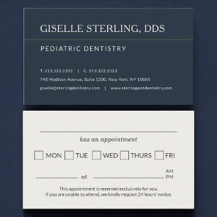 Carte De Visite Rappel de rendez-vous au cabinet de dentisterie pé