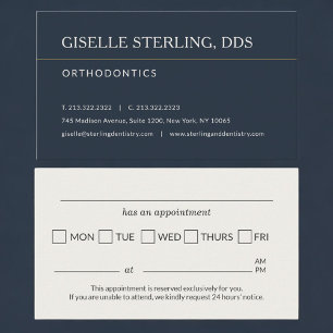 Carte De Visite Rappel de rendez-vous au cabinet d'orthodontie