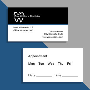Carte De Visite Rappel de rendez-vous chez le dentiste moderne