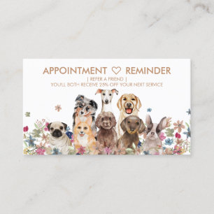 Carte De Visite Rappel de rendez-vous Chiens