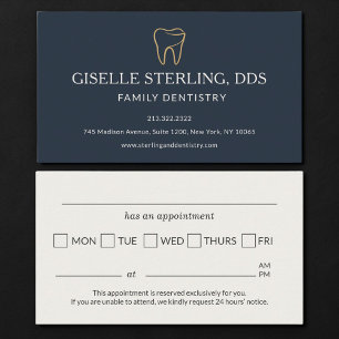 Carte De Visite Rappel de rendez-vous de dentisterie familiale