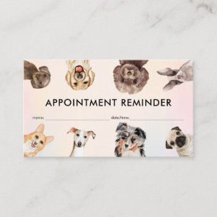 Carte De Visite Rappel de rendez-vous de toilettage pour petit chi