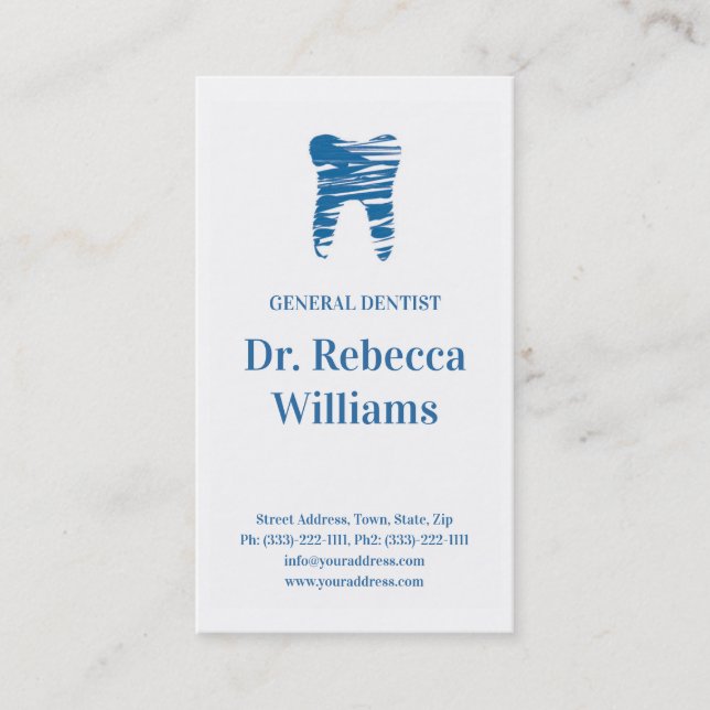 Carte De Visite Rappel de rendez-vous dentaire avec dents esquissé (Devant)