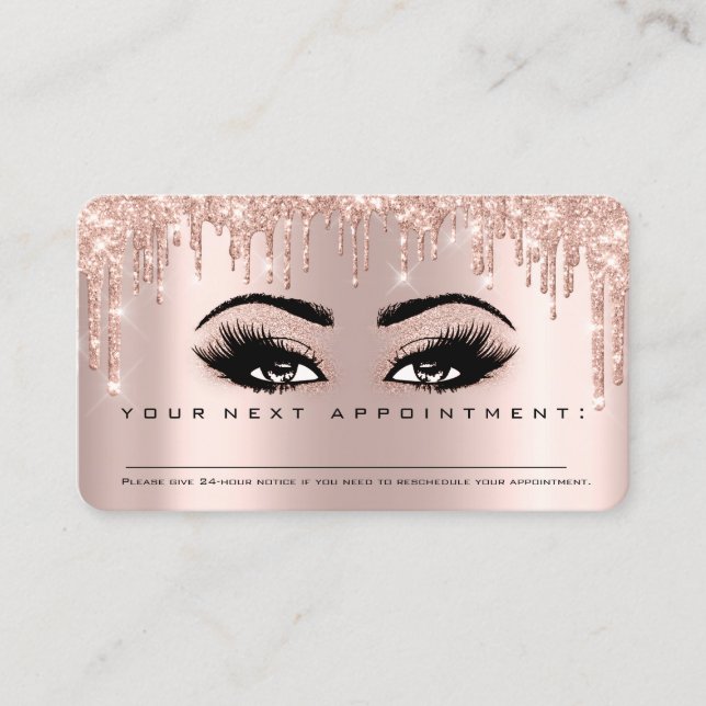 Carte De Visite Rappel de rendez-vous Eyelashes Artiste maquillage (Devant)