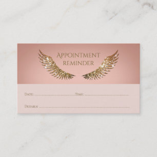 Carte De Visite Rappel de rendez-vous Gold Sparkle Lashes Rose