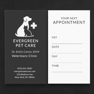 Carte De Visite Rappel de rendez-vous pour animaux de compagnie ch