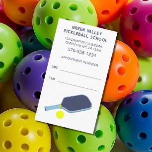 Carte De Visite Rappel de temps de court de leçon de pickleball