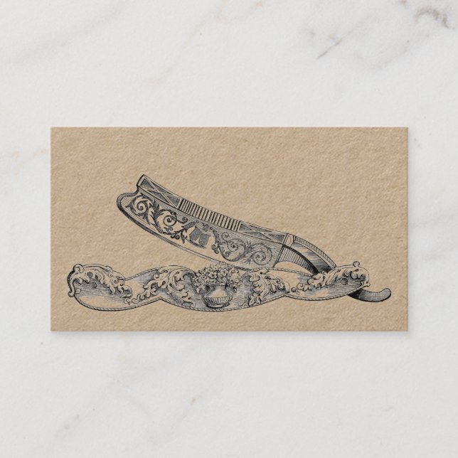 Carte De Visite Rasoir droit sterling/extra profondément naturel (Devant)