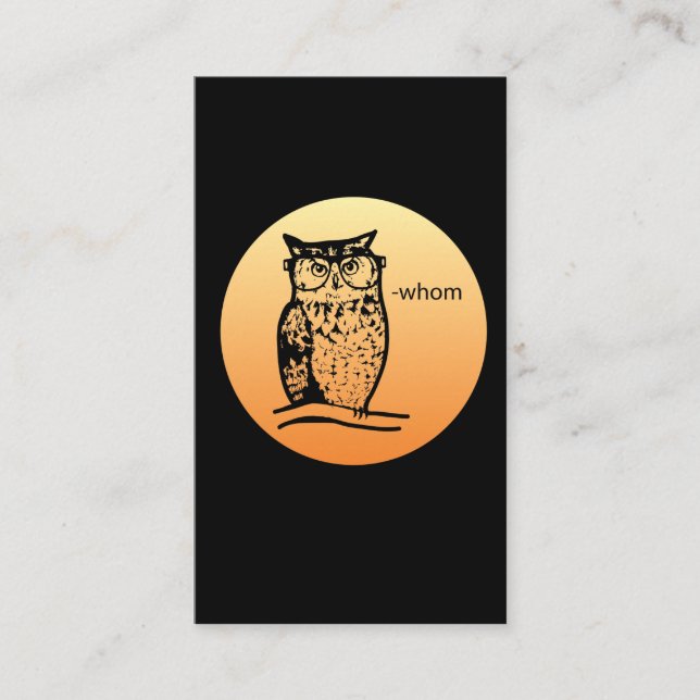 Carte De Visite Rat de bibliothèque qui qui hibou de grammaire (Devant)