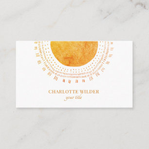 Carte De Visite Rayons de soleil dorés orange