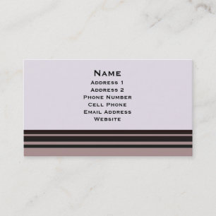 Carte De Visite rayure noire sur des affaires pourpres