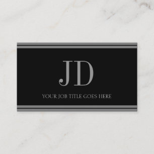 Carte De Visite Rayures argentées noires/antiques de YourJobTitle