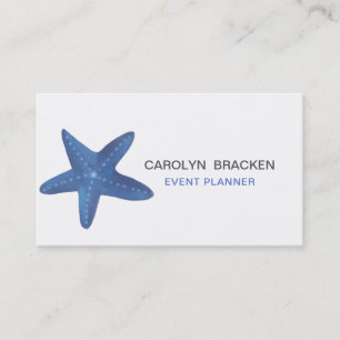 Carte De Visite Rayures bleues de l'océan   d'étoiles de mer
