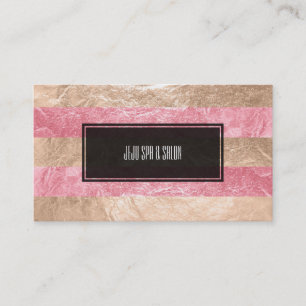 Carte De Visite Rayures de PixDezines/aluminium/champagne roses de