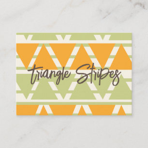 Carte De Visite Rayures de Triangle Vert Orange