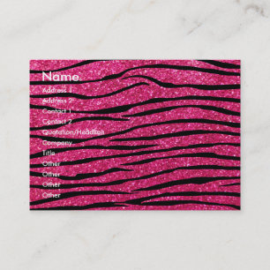 Carte De Visite Rayures de zèbre de parties scintillantes de rose