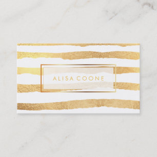 Carte De Visite Rayures d'or de faux de PixDezines