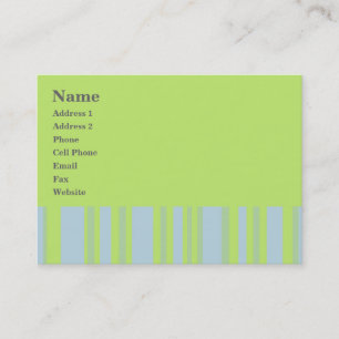 Carte De Visite rayures jaunes gris vert
