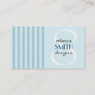 Carte De Visite Rayures (lignes parallèles, motif rayé) - bleu