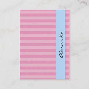 Carte De Visite Rayures (lignes parallèles, motif rayé) - rose