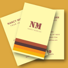Rayures Rétro 70 Monogramme Jaune