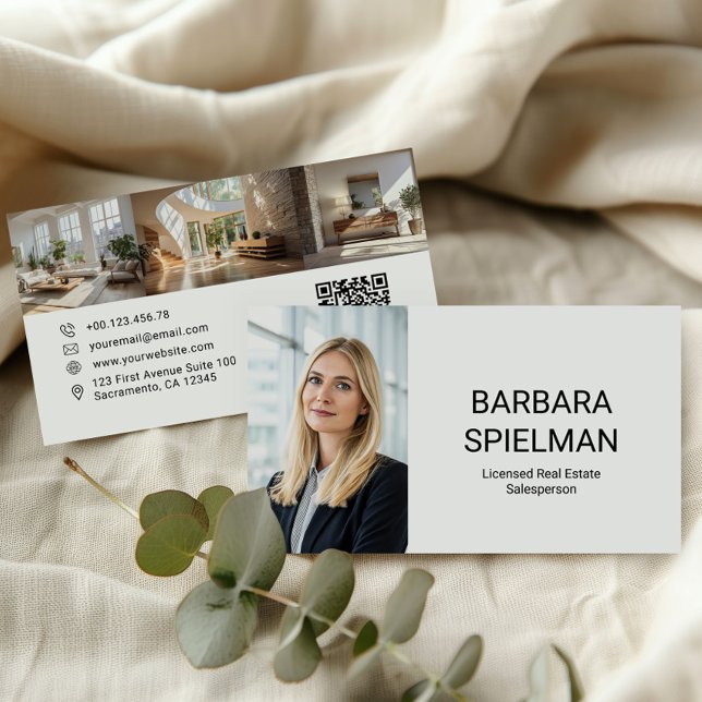 Carte De Visite Real Estate Mortgage Agent Property Photo Collage  (Créateur téléchargé)