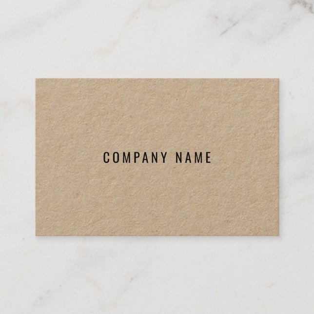 Carte De Visite Real Kraft Papier Elégant Modèle d'entreprise mode (Devant)