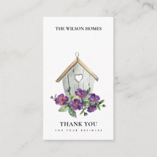 CARTE DE VISITE RÉALISATEUR DE MERCI FLORAL DE MAISON D'OISEAUX R