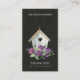 CARTE DE VISITE RÉALISATEUR DE MERCI FLORAL EN BOIS NOIR
