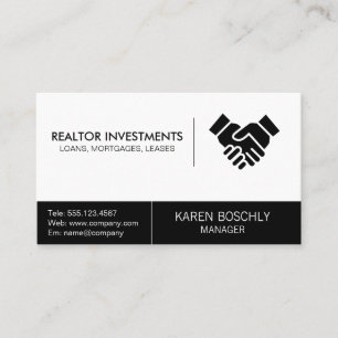 Carte De Visite Réalisateur simple de poignée de main d'entreprise