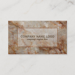 Carte De Visite Réaliste Brown Faux Marbre Pierre Motif