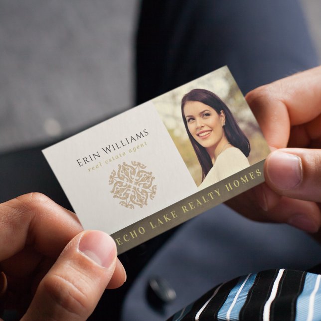 Carte De Visite Realtor Ajoutez Votre Logo Et Votre Photo | Agent  (Créateur téléchargé)