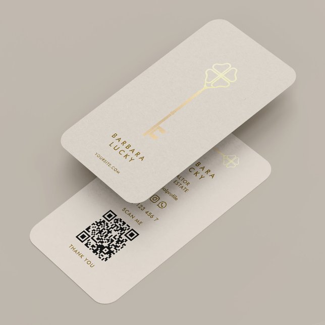 Carte De Visite Realtor Broker Mortgage Sand Gold Key Minimal (Realtor Broker Mortgage Sand Gold Key Minimal Business Card
)
