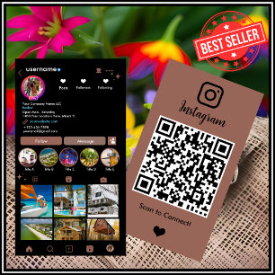 Carte De Visite Realtor Instagram Agent Immobilier Terracotta QR